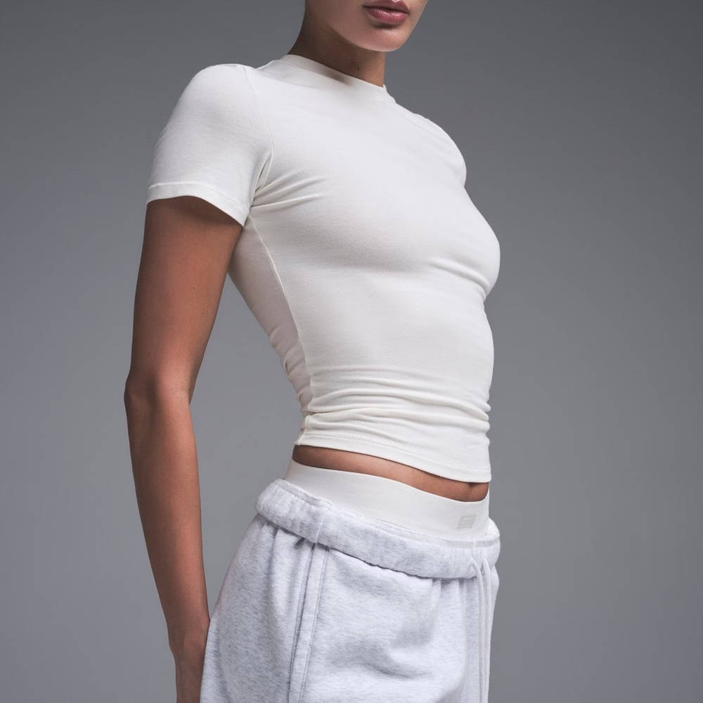 Skims Cotton Jersey T-shirt in Marble